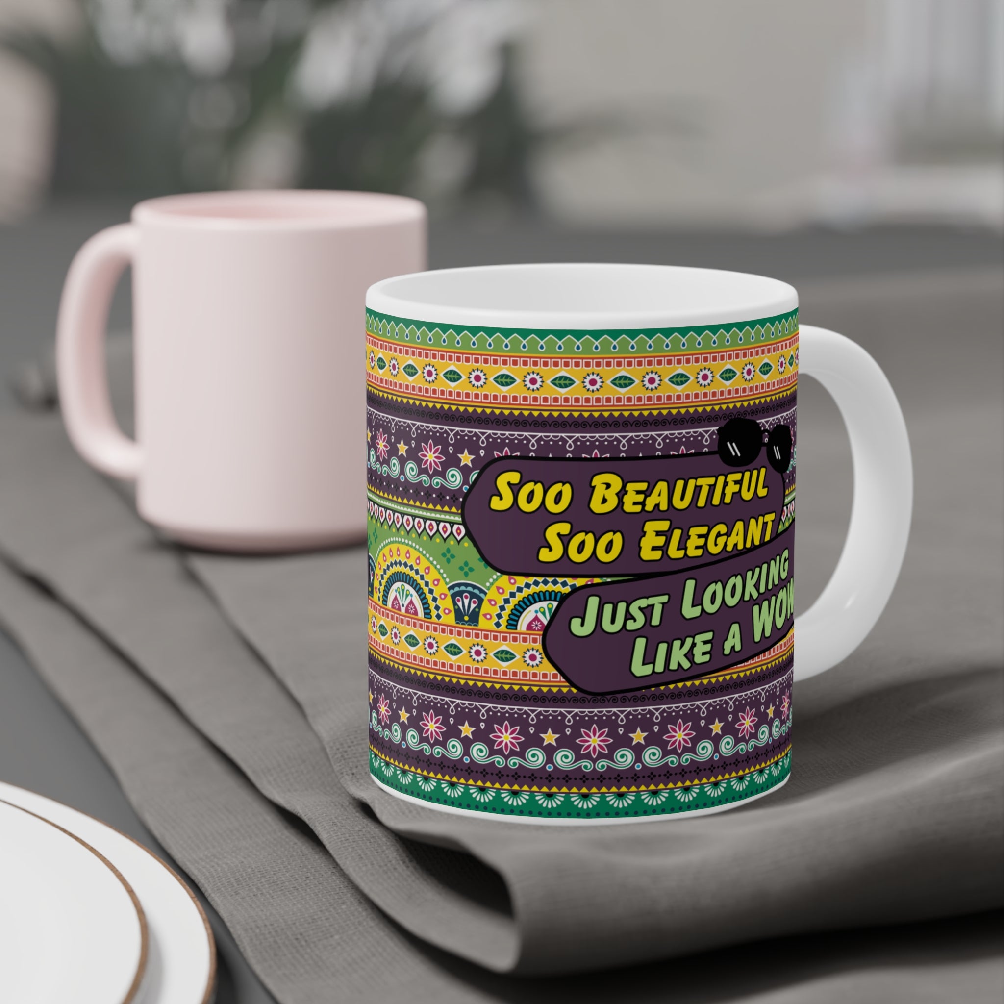 Colorful Boho Ceramic Mug