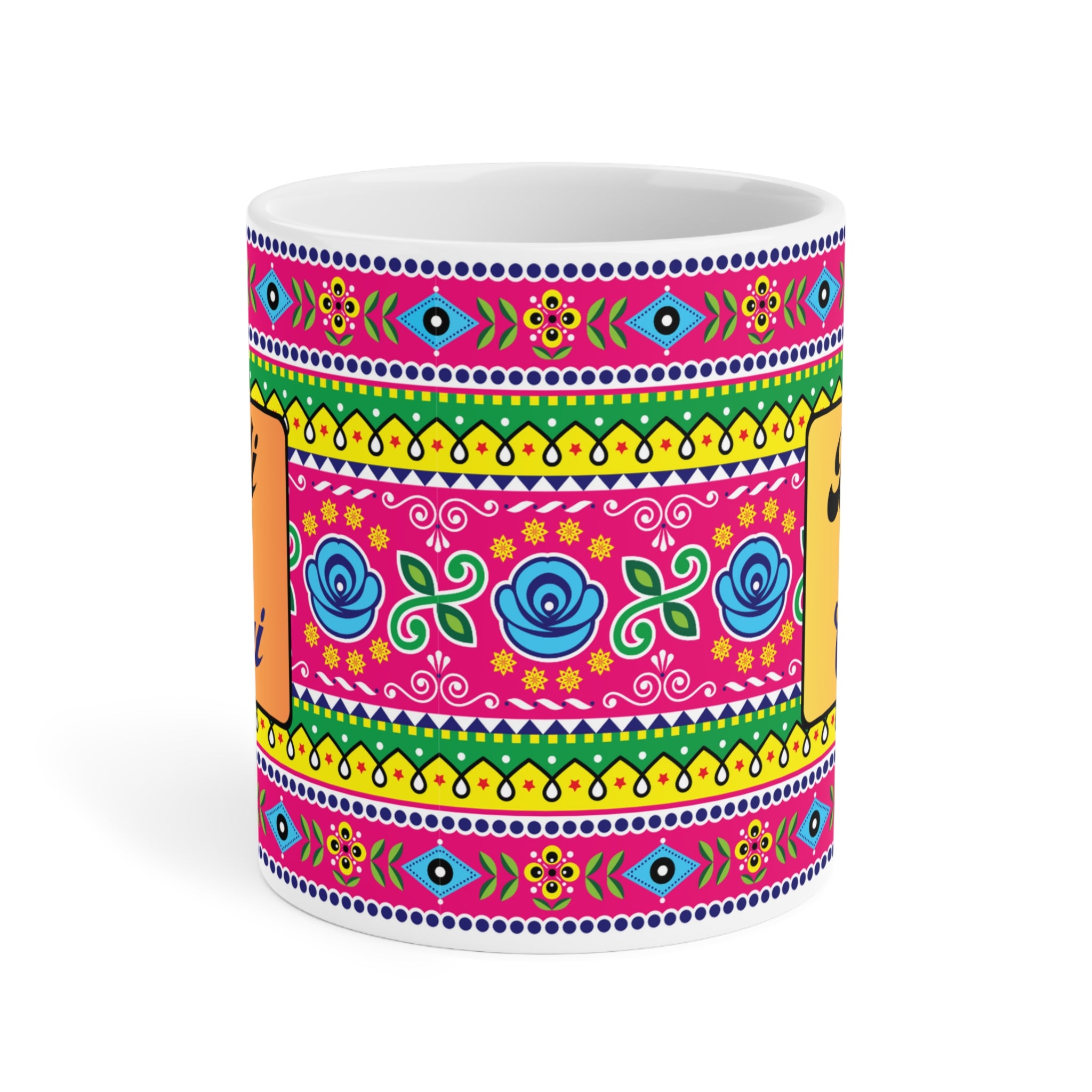 Didi Ki Chai ceramic mug 11oz with sweet sibling quote design.
Perfect for sisters who love tea and coffee with cultural vibes.
Durable ceramic with vibrant, scratch-resistant print for daily use.
Microwave safe and dishwasher safe for convenient reheating and cleaning.
Large comfortable handle for easy grip during tea or coffee time.
A thoughtful and heartfelt gift for birthdays, Rakhi, or special moments.
Brings sibling love, warmth, and laughter to every tea or coffee break.